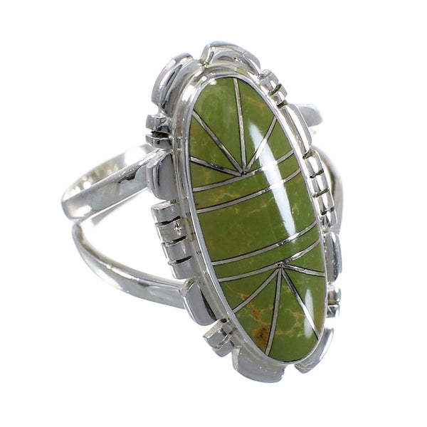 Turquoise Sterling Silver Jewelry Southwestern Ring Size 7-1/2 AX94296